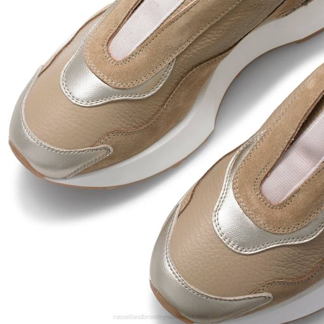 VXTJ7 beige Russell And Bromley mujer tenis atemporales acampanados sin cordones