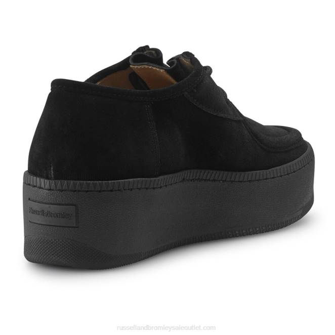 VXTJ80 negro Russell And Bromley mujer zapatillas mocasín con cordones de cactus