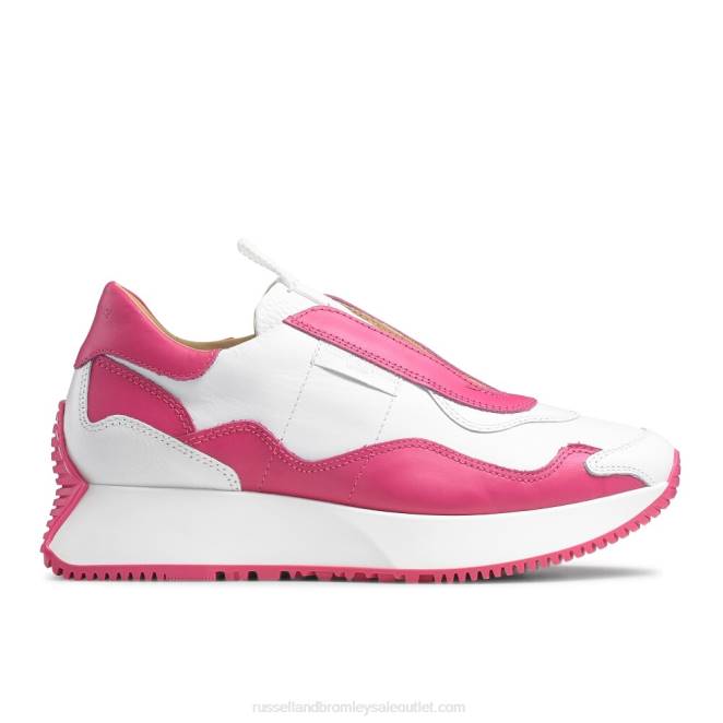 VXTJ81 blanco Russell And Bromley mujer tenis atemporales acampanados sin cordones