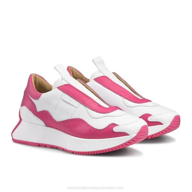 VXTJ81 blanco Russell And Bromley mujer tenis atemporales acampanados sin cordones