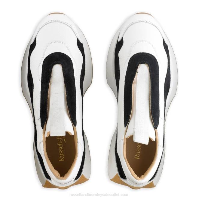 VXTJ88 blanco Russell And Bromley mujer tenis atemporales acampanados sin cordones